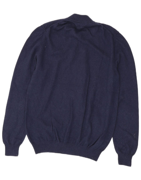 Massimo Dutti Cardigan Homme Pull Large Bleu Marine Laine