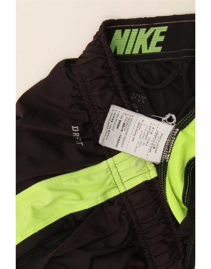 Nike Short de sport Dri Fit pour homme en polyester color block Noir Taille L
