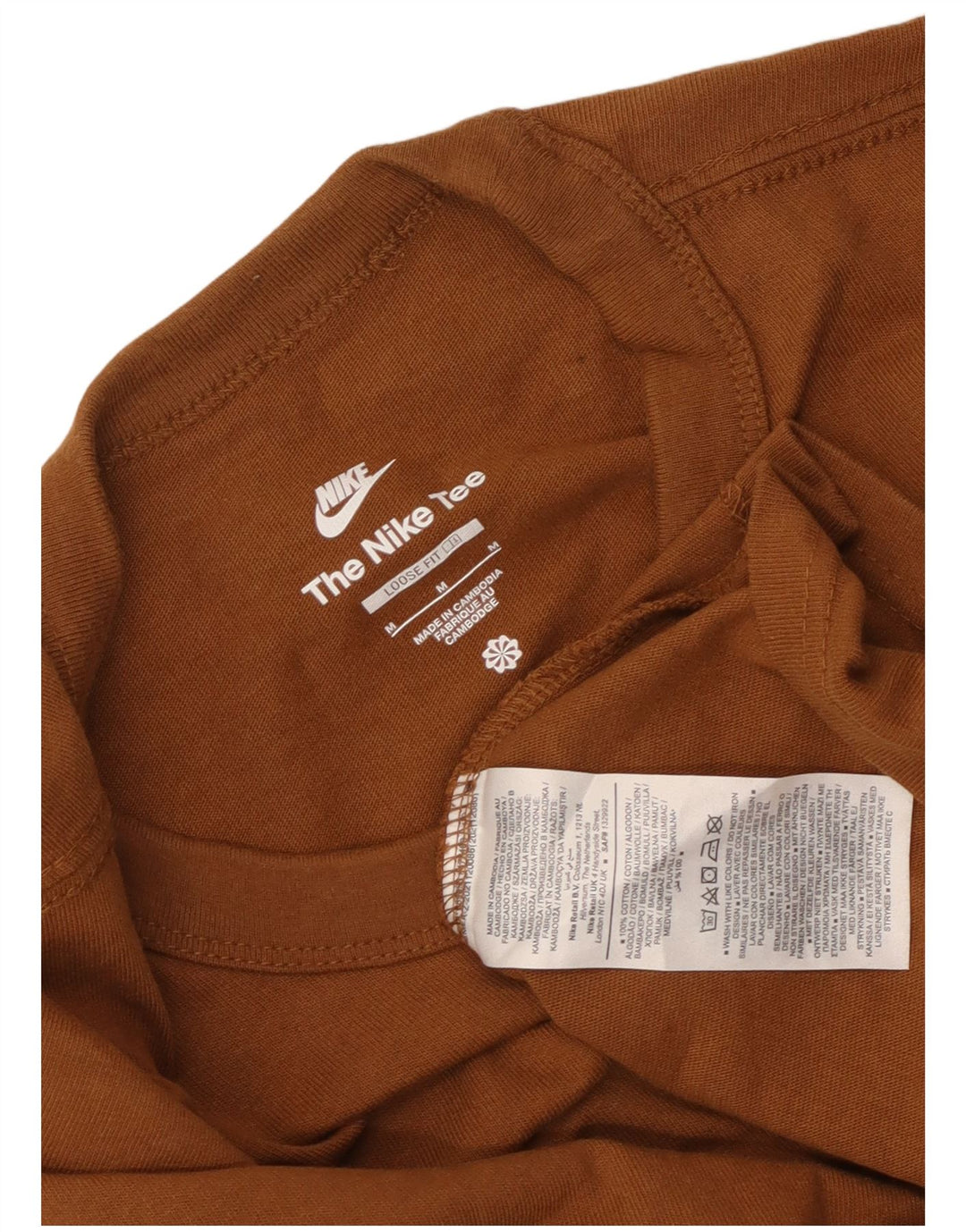 Nike T-shirt coupe ample en coton marron moyen pour homme