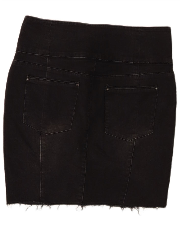 Zara Femme Mini Jupe En Jean EU 40 Moyen W30 Coton Noir