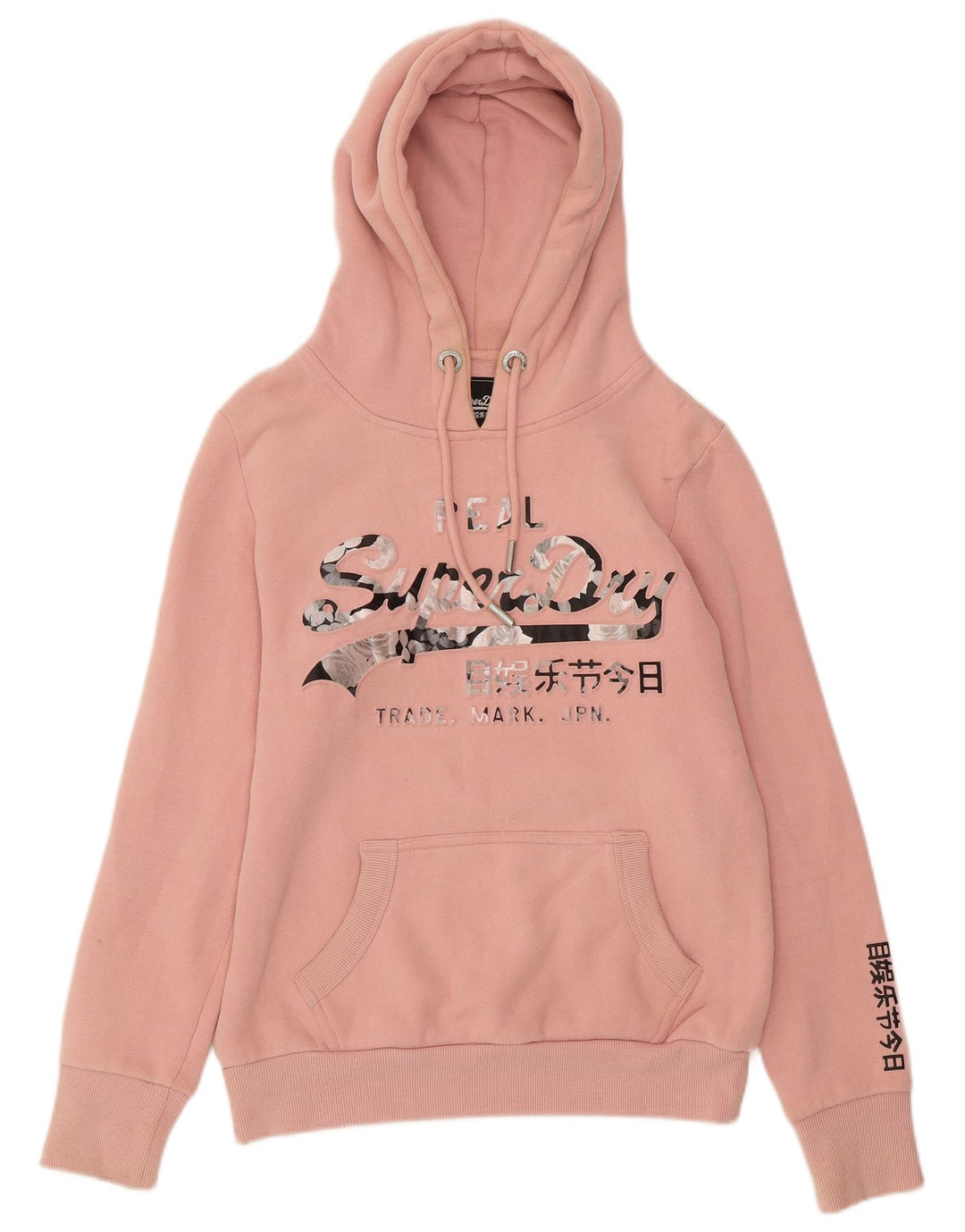SUPERDRY Pull à capuche graphique pour femme UK 8 Small Rose Coton