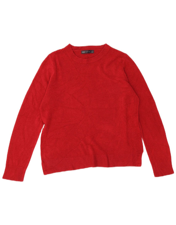Marks & Spencer Pull col bateau pour femme UK 14 Acrylique rouge moyen