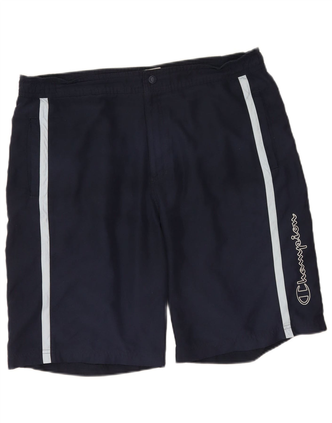 Champion Short de Sport Graphique Homme XL Bleu Marine Polyester