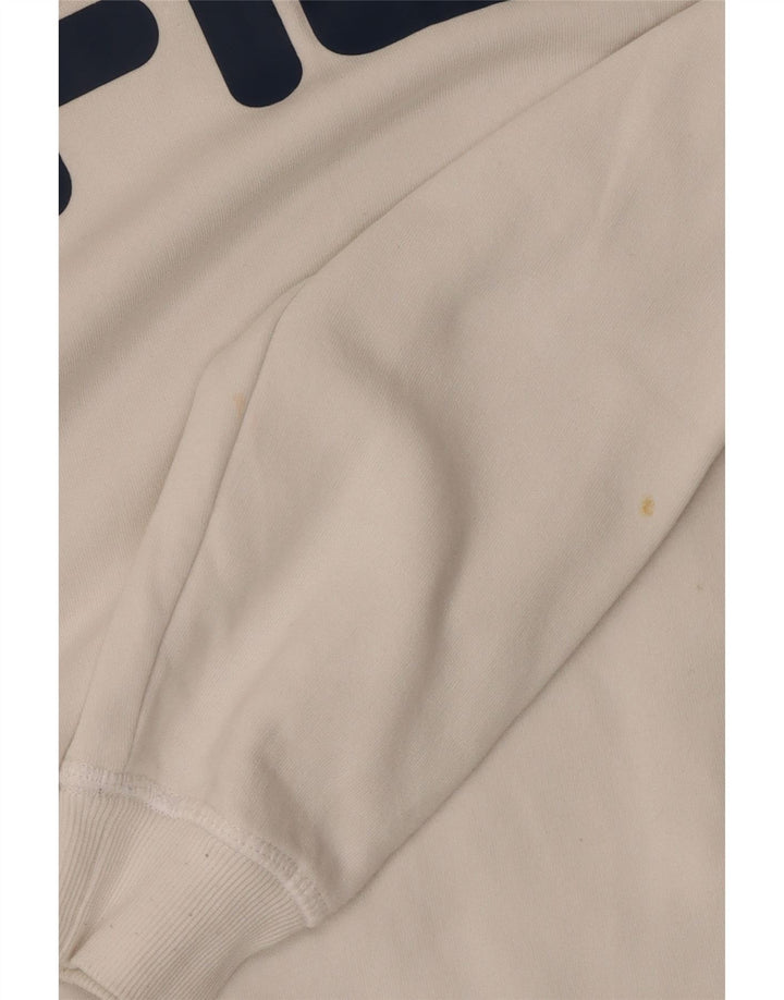 FILA Sweat-shirt graphique pour homme XS Blanc Coton