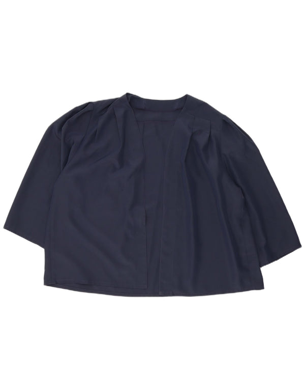 vintage Femmes Surdimensionné Cardigan Top UK 22 3XL Bleu Marine