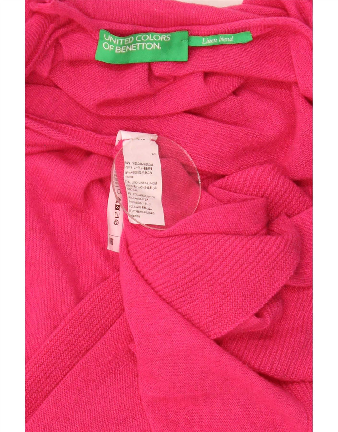 Benetton Cardigan surdimensionné à manches courtes pour femme UK 14 Rose moyen