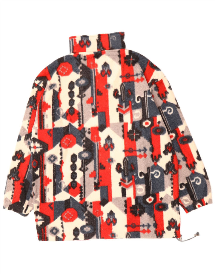 Public Pull Polaire Col Zippé Homme Rouge Moyen Géométrique Polyester