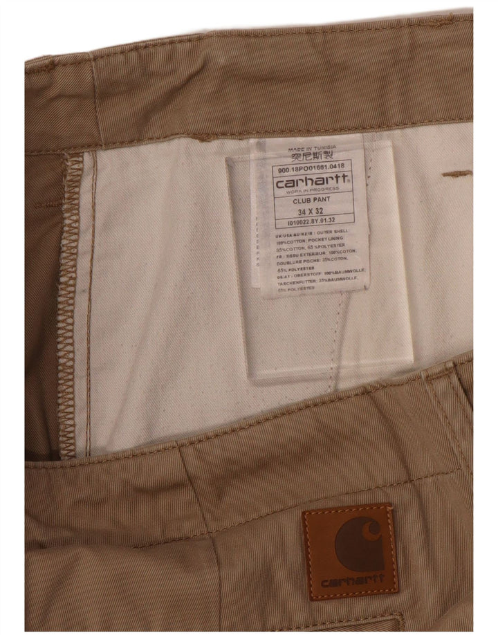 CARHARTT Pantalon Chino Slim Homme W34 L32 Coton Beige