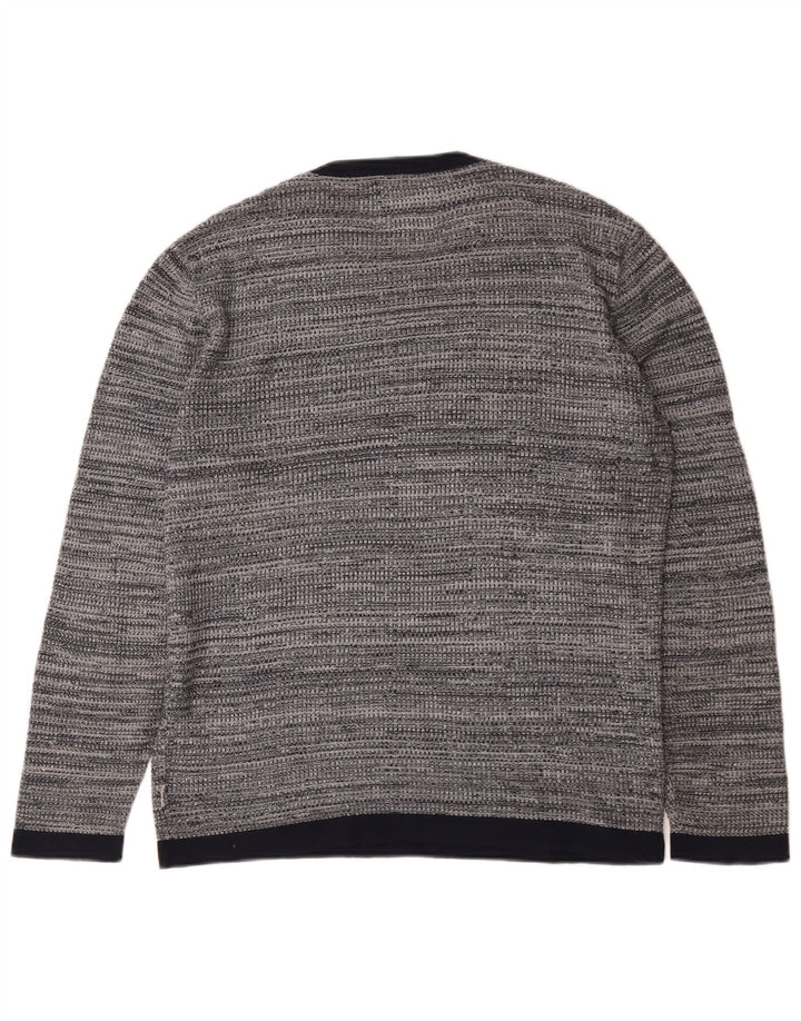Jack & Jones Pull Col Rond Homme Gris Moyen Moucheté Coton