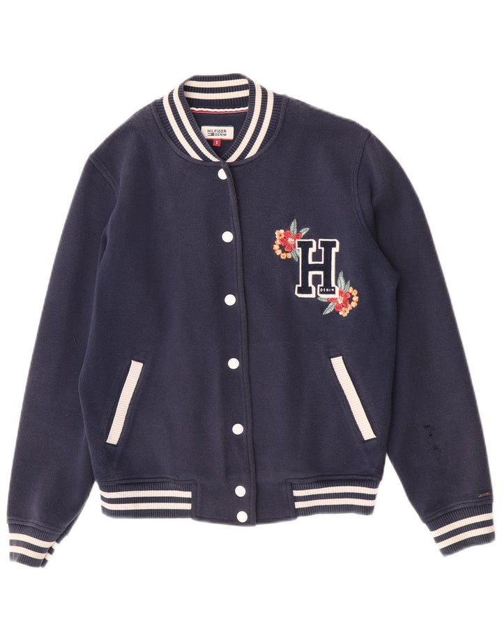Tommy Hilfiger Veste Varsity surdimensionnée pour femme UK 10 Small Bleu marine