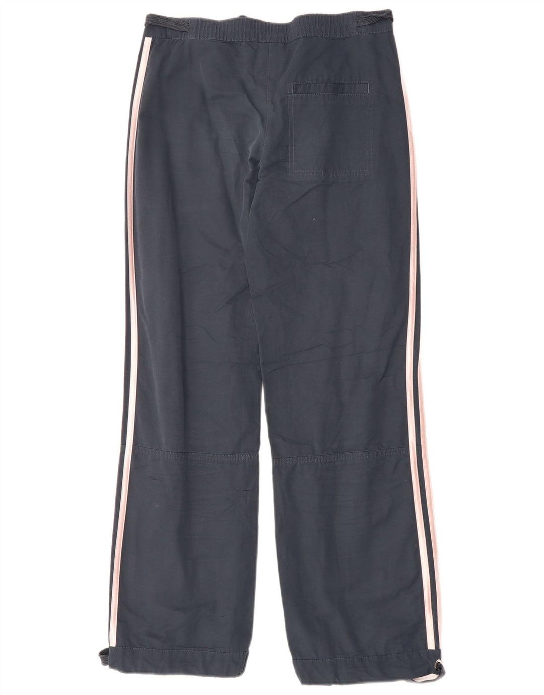 Adidas Pantalon droit décontracté pour femme UK 8 Small W30 L30 Bleu marine Coton