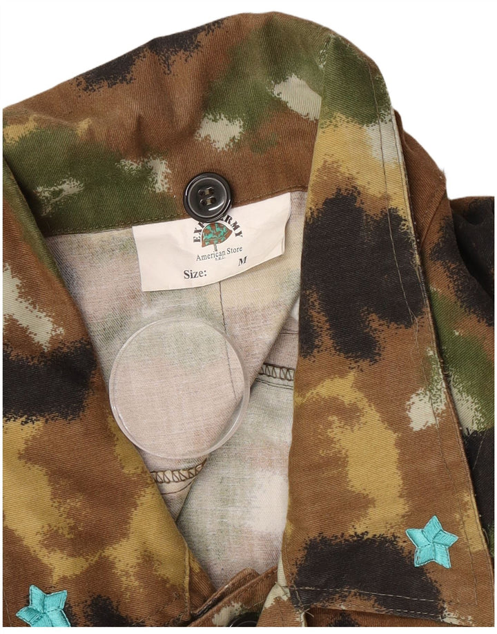 veste militaire vintage pour hommes UK 38 Polyester camouflage moyen kaki