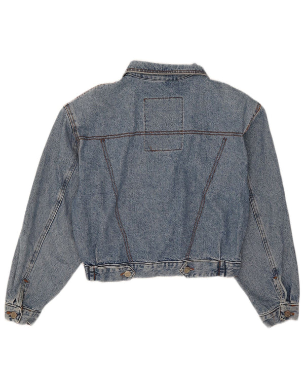 Squaw Veste en jean surdimensionnée pour femme UK 10 Petit coton bleu