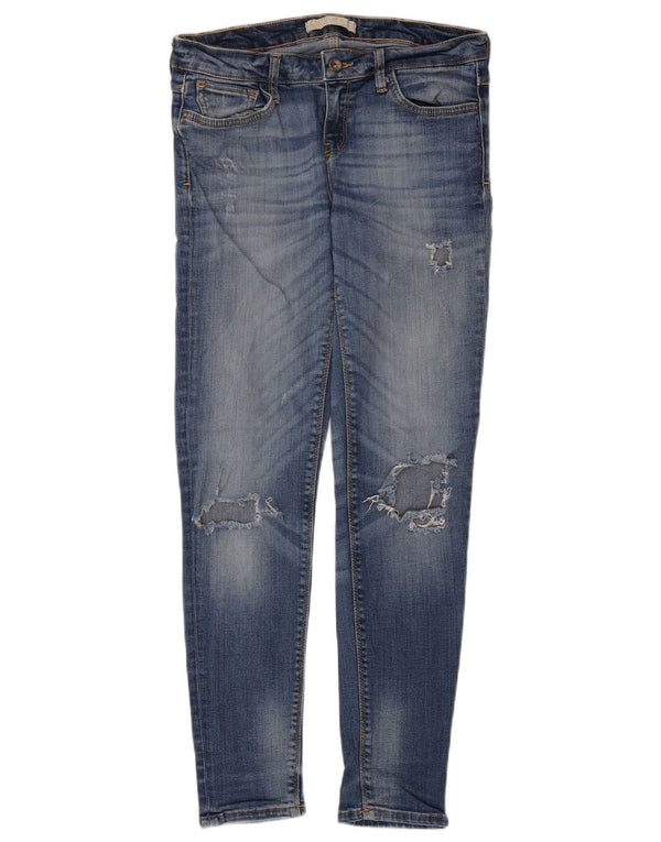 Zara Jean skinny vieilli pour femme EU 38 Small W28 L29 Bleu