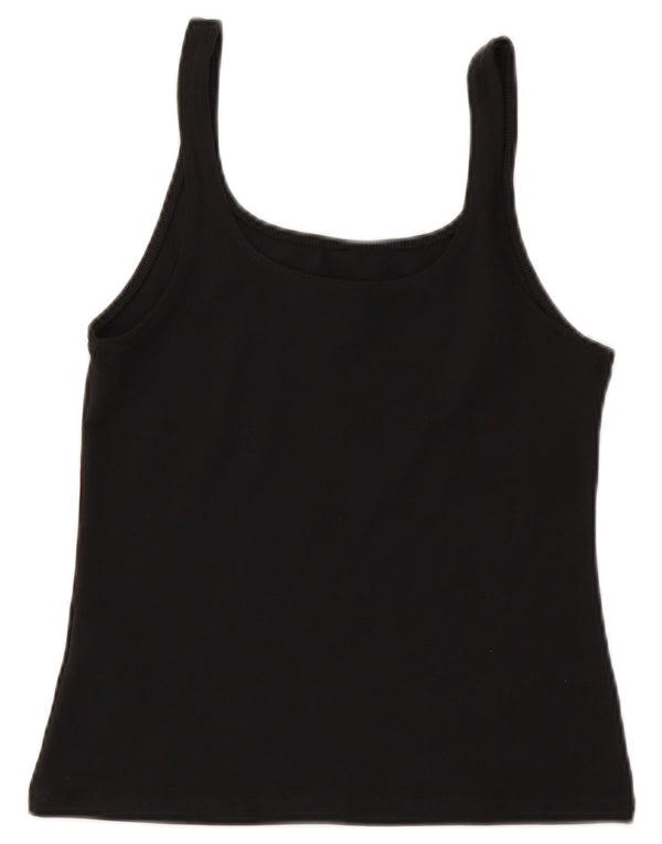 NIKE Femmes Crop Cami Top UK 12 Moyen Noir Coton