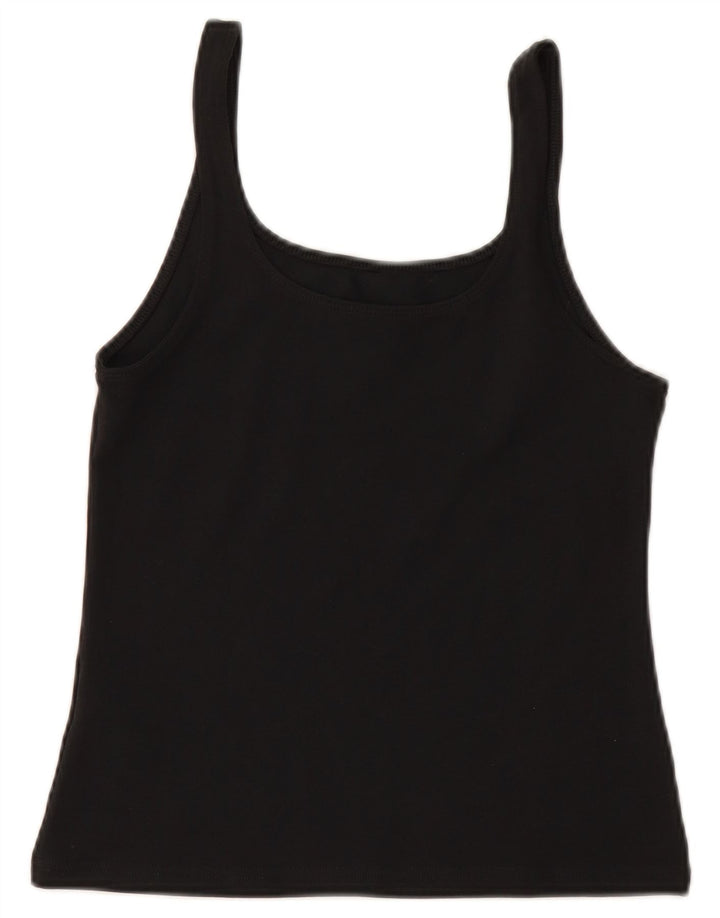 NIKE Femmes Crop Cami Top UK 12 Moyen Noir Coton