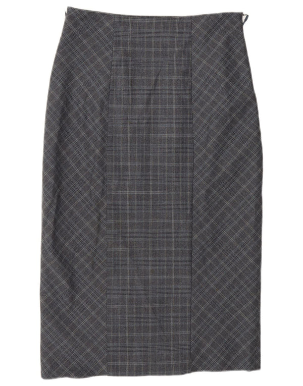 Laura Ashley Jupe crayon pour femme UK 10 Small W27 Gris Plaid Polyester