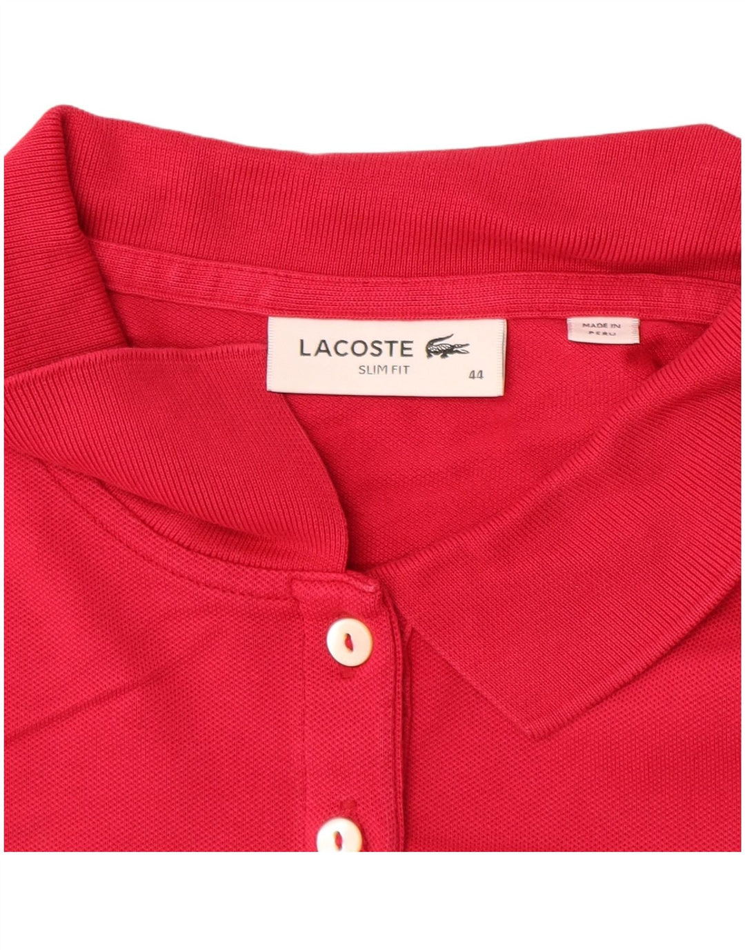 LACOSTE Polo Femme Slim Fit Manches Longues Taille 44 Grand Coton Rose