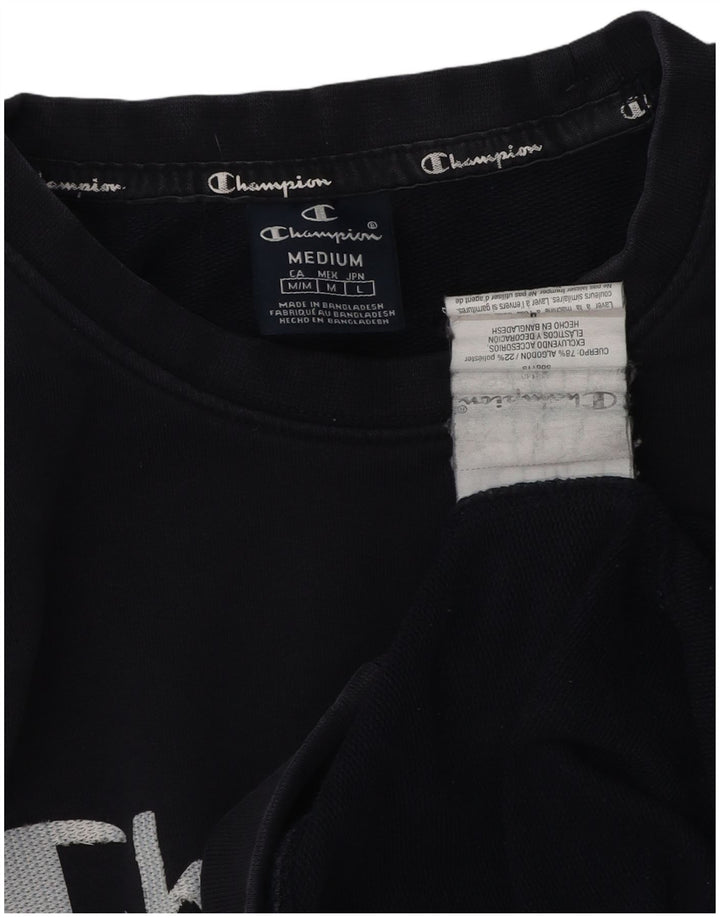 CHAMPION Sweat-Shirt Graphique Homme Bleu Marine Moyen Coton