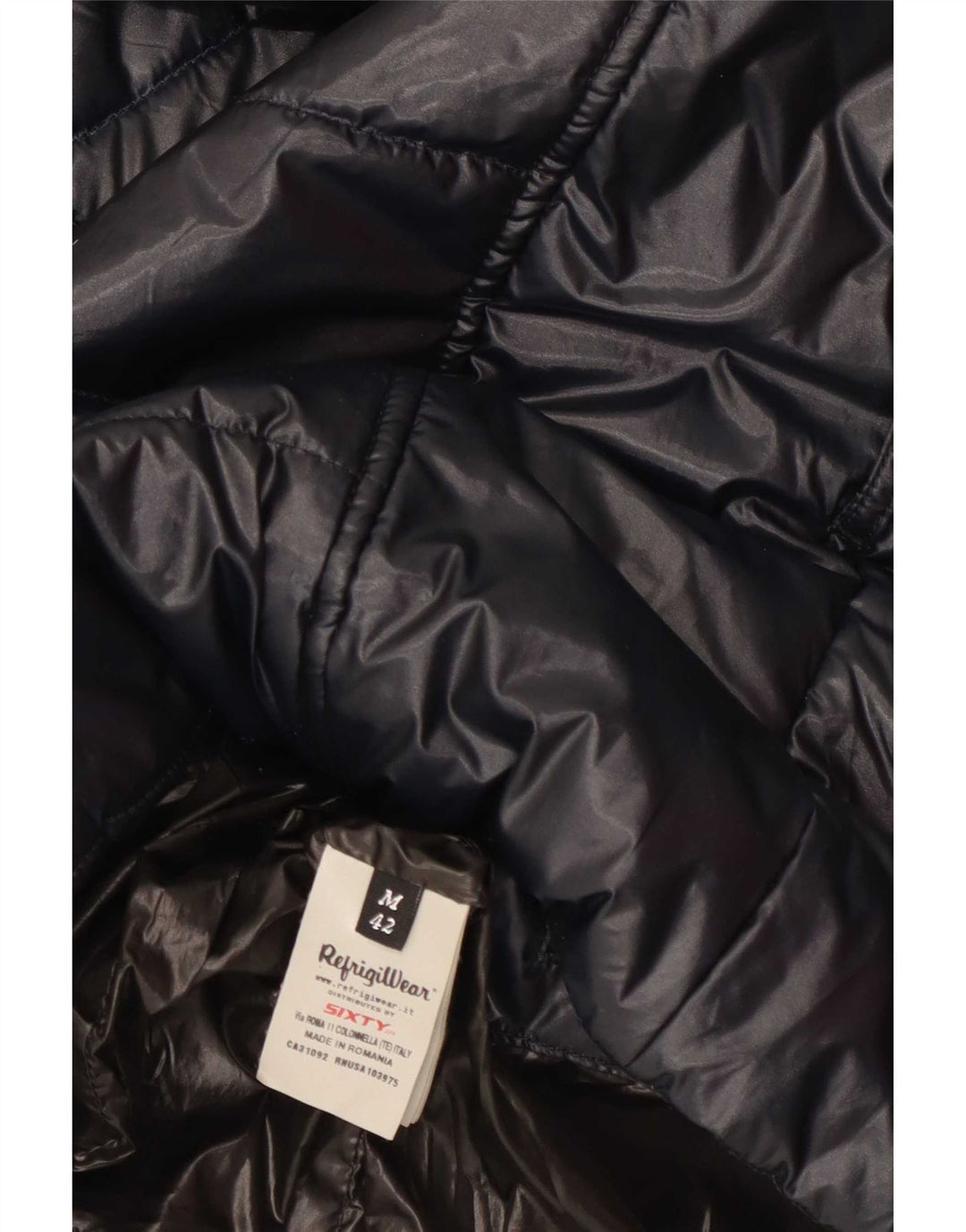 Veste rembourrée à capuche pour femme Refrigiwear UK 12 Polyester bleu marine moyen