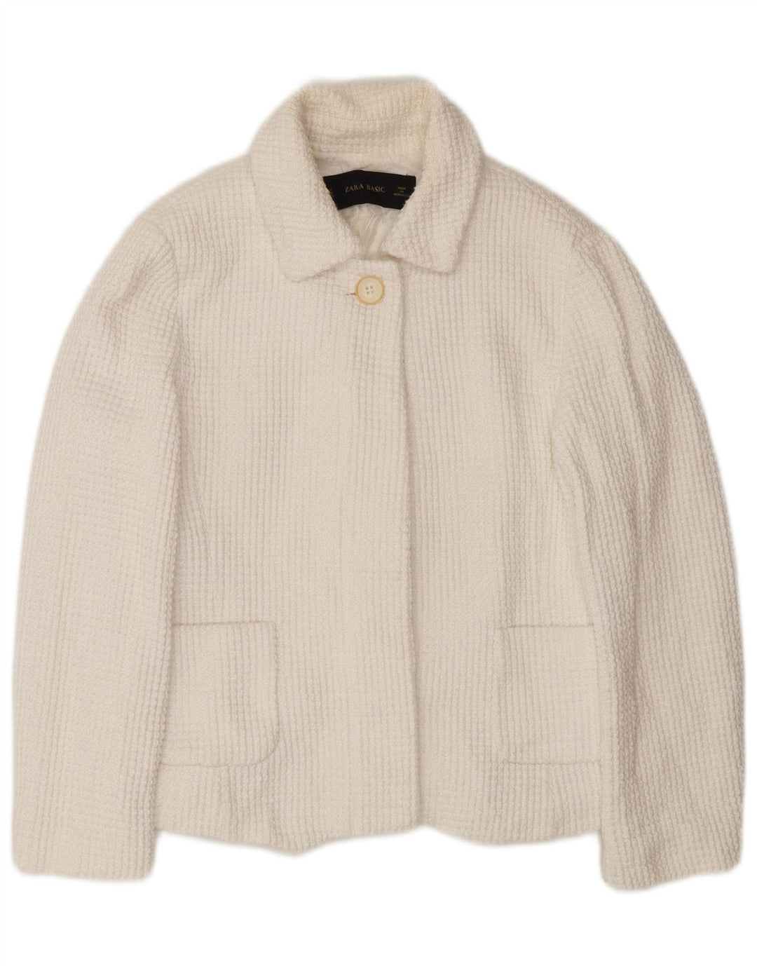 Zara Veste blazer à 1 bouton pour femme UK 12 Blanc moyen