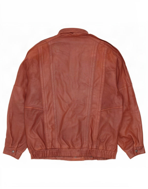 veste en cuir homme vintage IT 50 Grand Marron