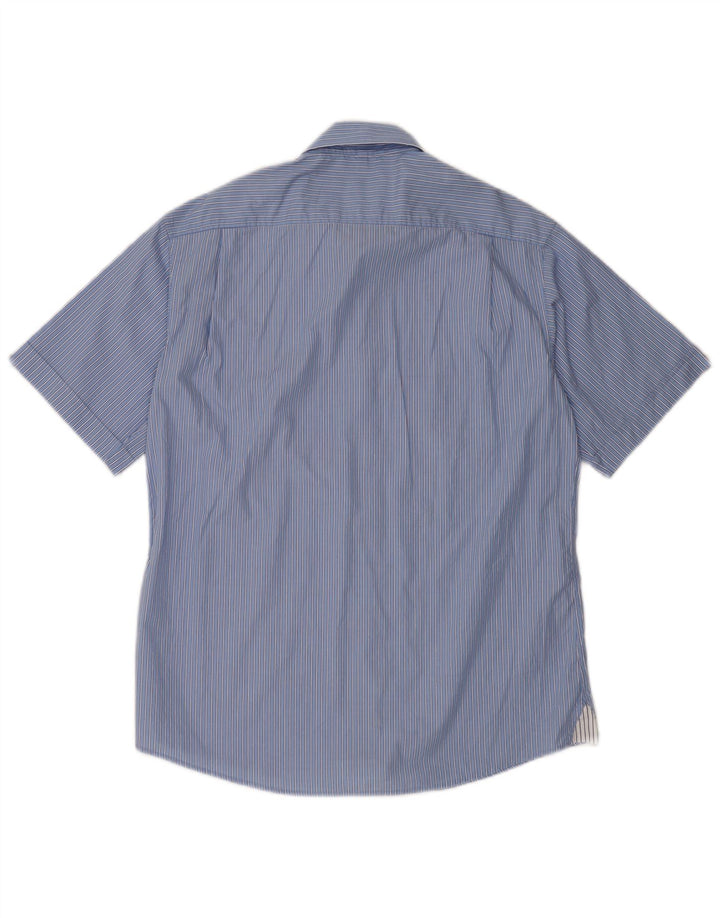 MC Neal Chemise à manches courtes pour homme en coton rayé bleu