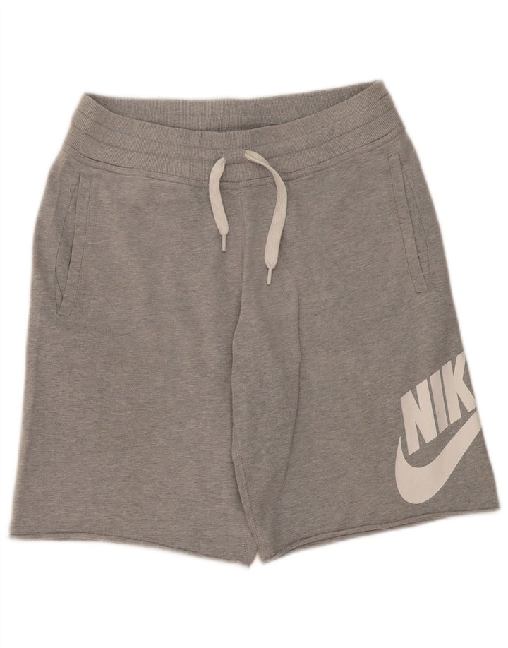 Nike Short de sport graphique en coton moucheté gris moyen