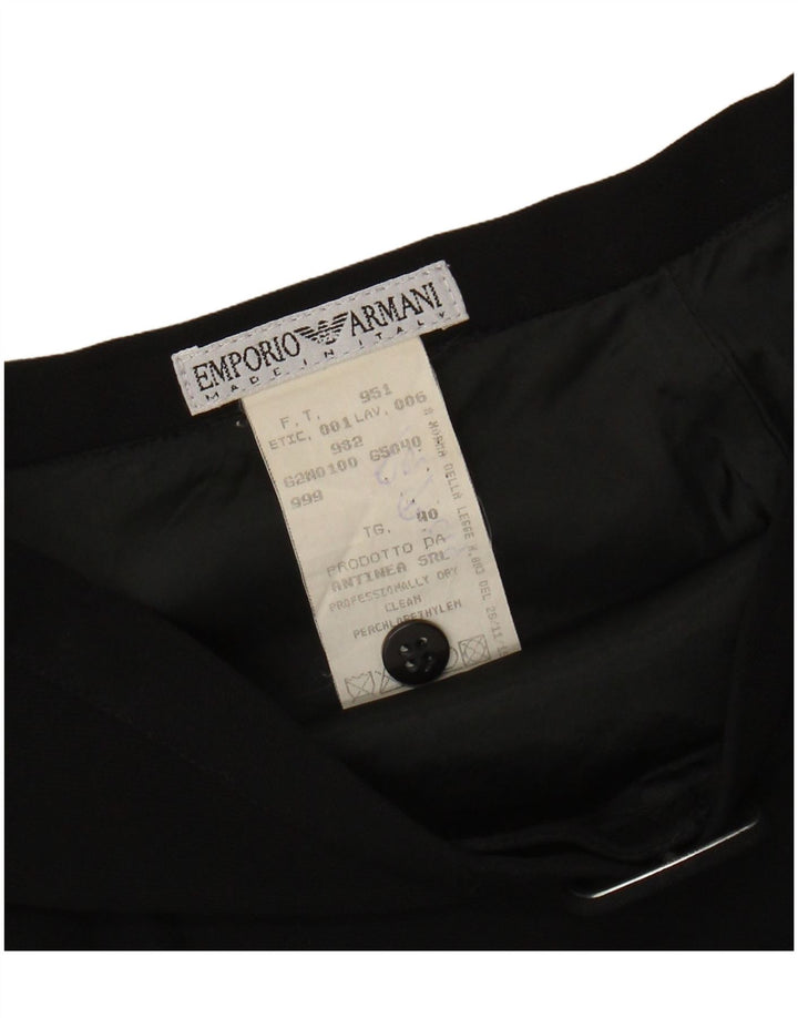 EMPORIO ARMANI Jupe trapèze taille haute pour femme IT 40 Small W24 Laine noire
