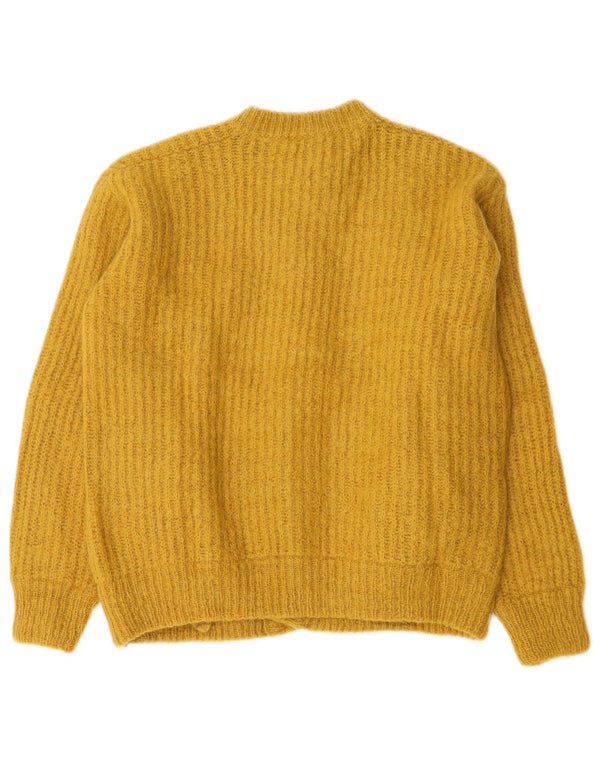 Benetton Pull Cardigan Femme UK 16 Large Jaune