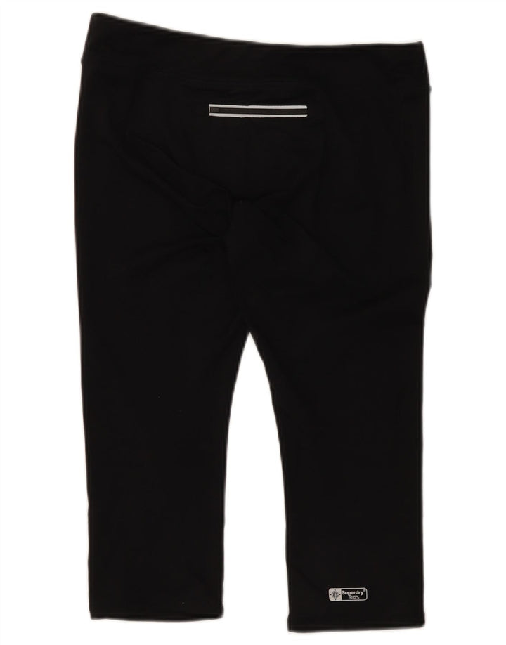 Superdry Legging Capri Graphique Femme UK 12 Noir Moyen Polyester