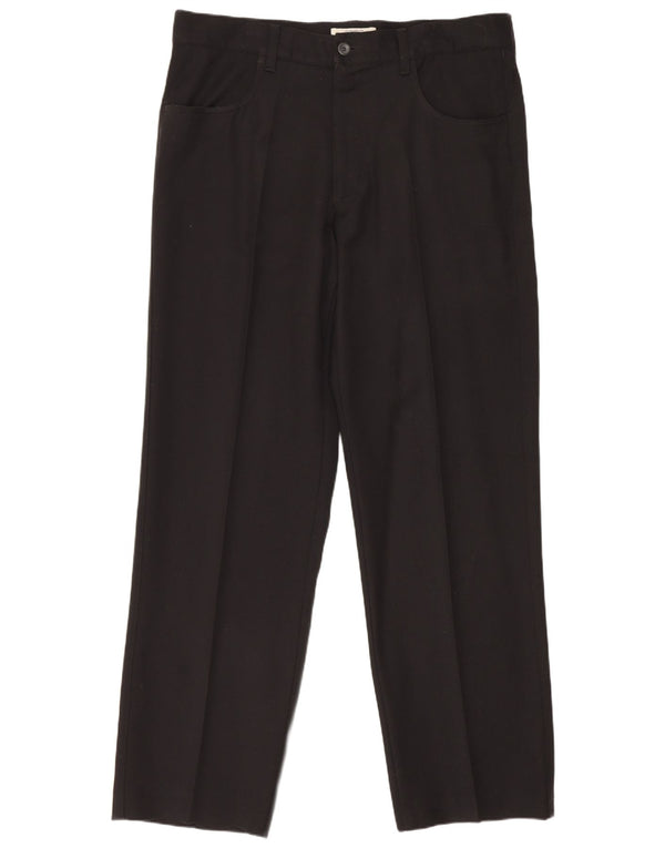 Armani Pantalon décontracté droit pour homme IT 50 Large W35 L31 Noir