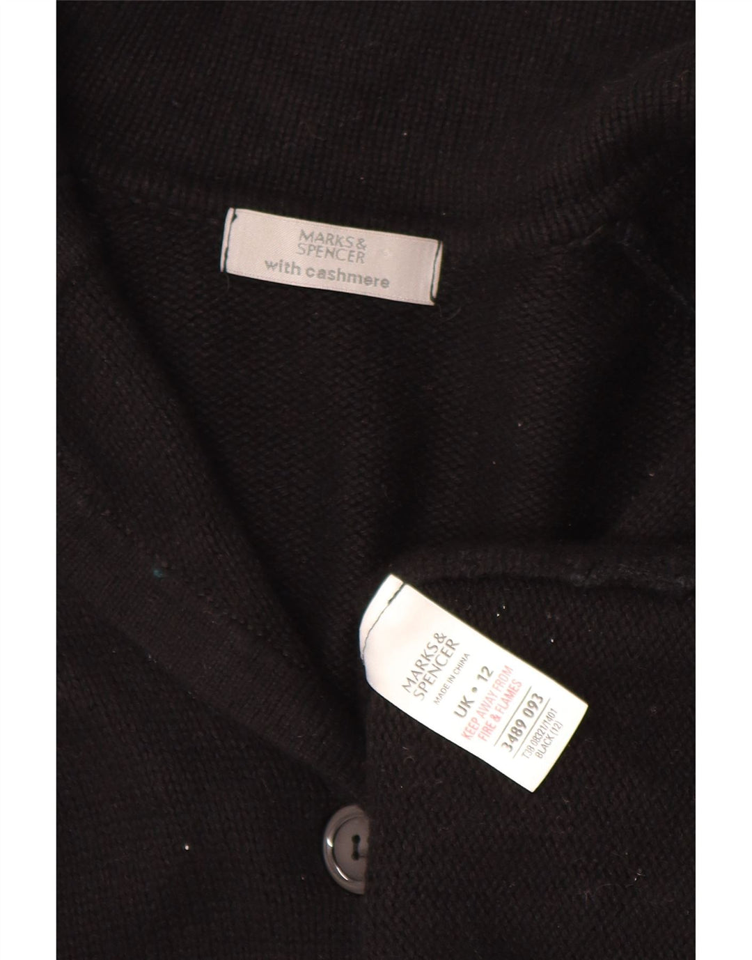 Marks & Spencer Cardigan pour femme en coton noir moyen UK 12
