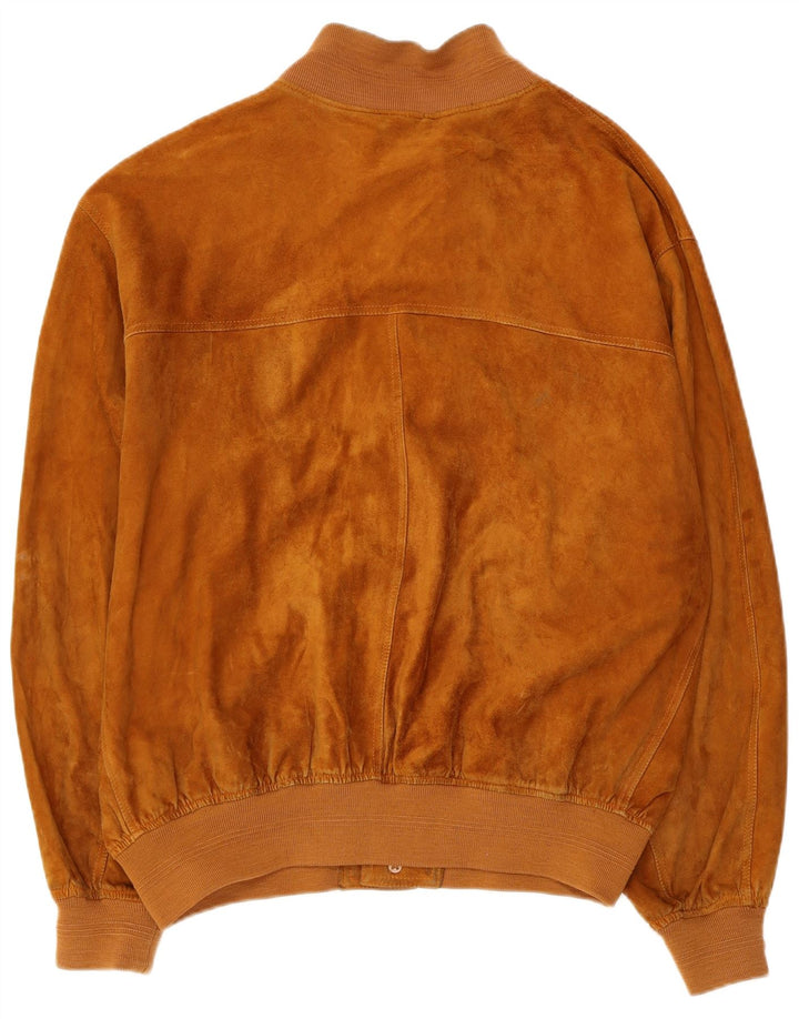 VINTAGE Veste bomber en daim pour homme UK 42 XL Marron