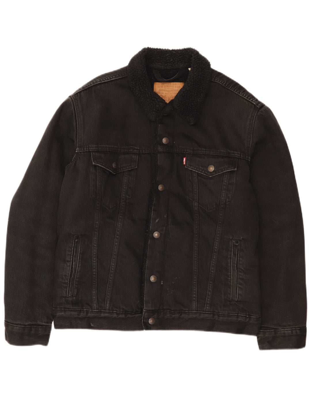 Levi's Veste Sherpa Denim Homme UK 38 Coton Noir Moyen