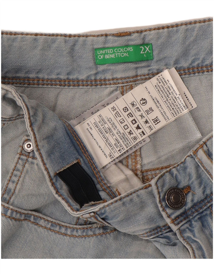 Benetton Short en Jean Garçon 11-12 Ans 2XL W28 Bleu Coton