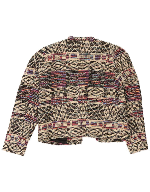 Zara Veste blazer surdimensionnée pour femme UK 10 Petit motif géométrique multicolore