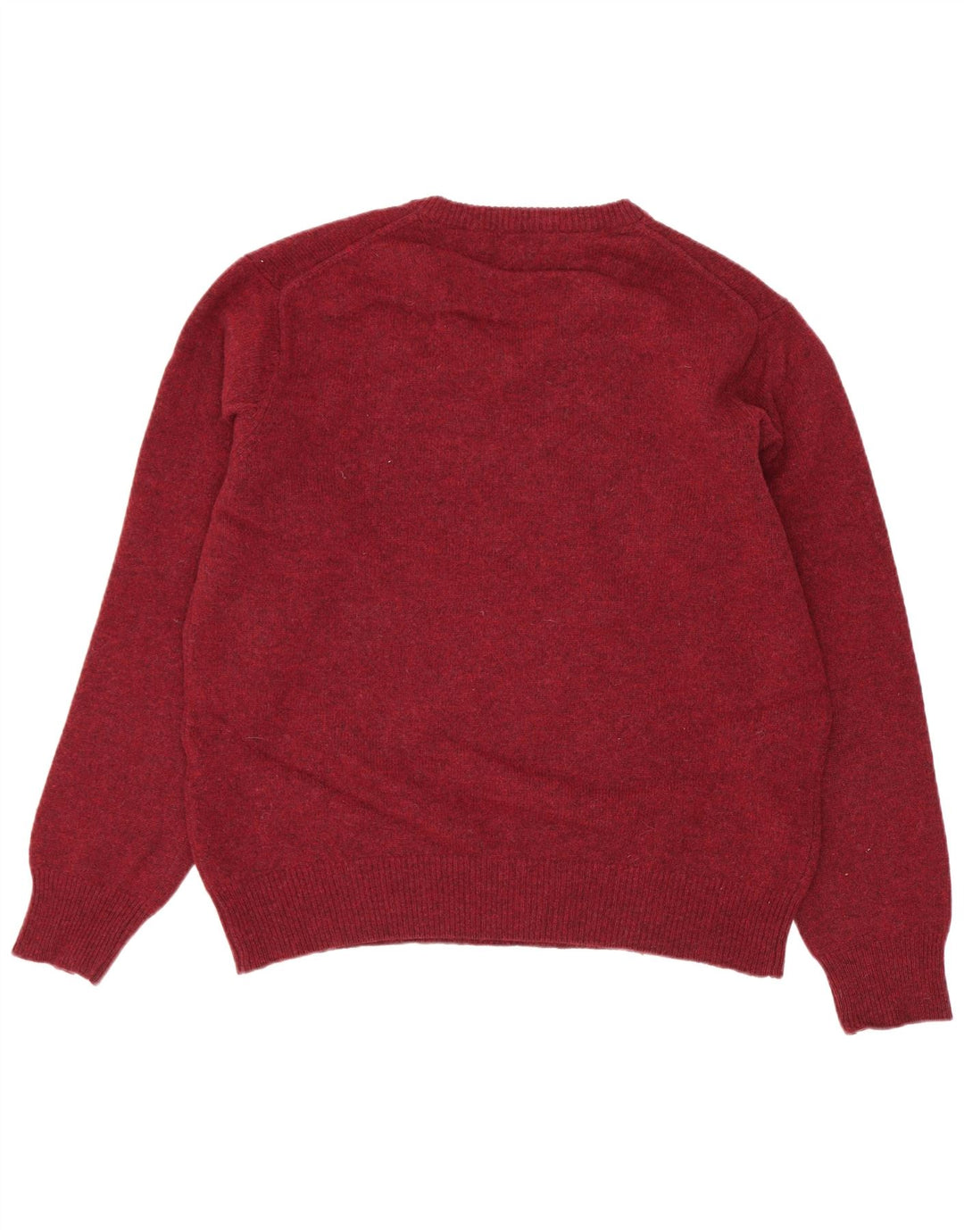 Gant Pull col V pour homme en laine d'agneau mouchetée bordeaux moyen