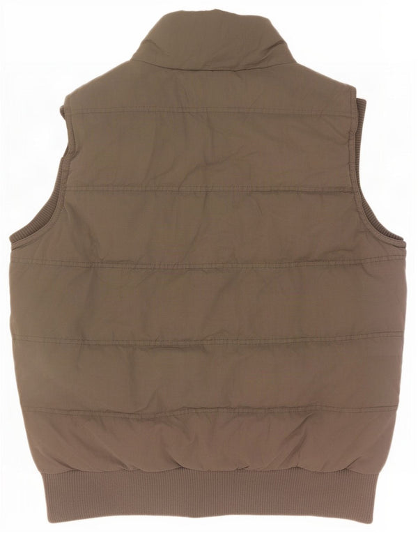 Fat Face Gilet rembourré Sherpa pour femme UK 16 Large Kaki Polyester