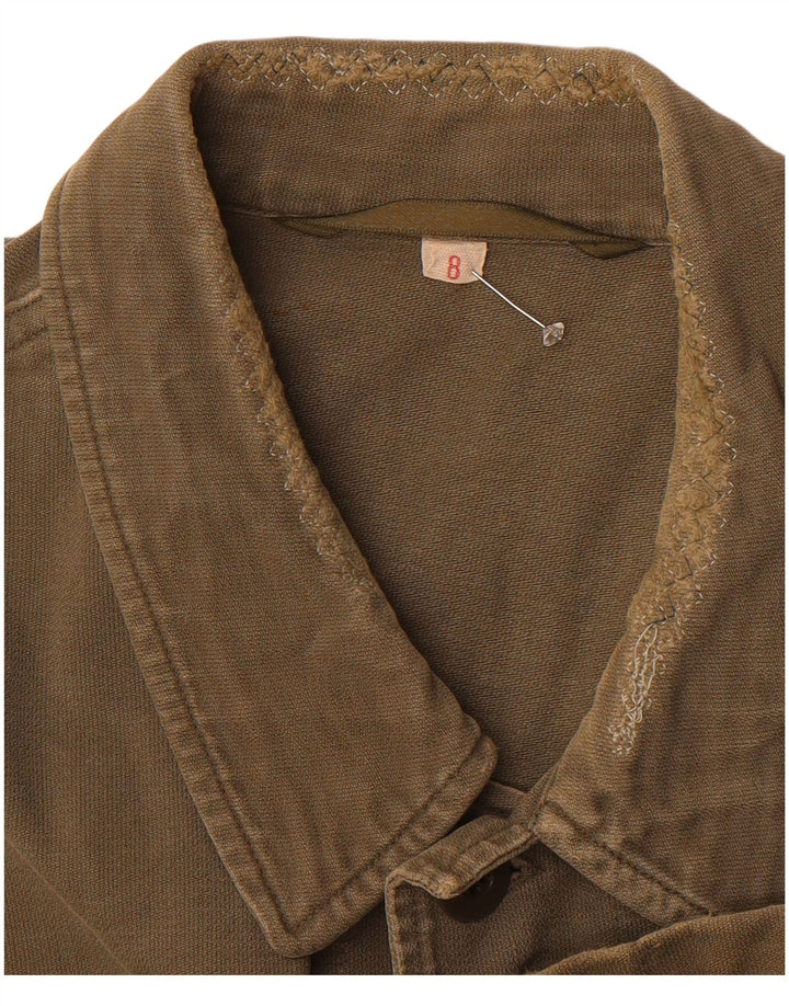 VINTAGE Womens Military Jacket US 8 Medium Khaki