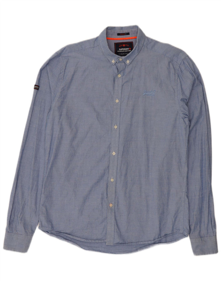 Superdry Chemise Regular Fit Homme Bleu Coton