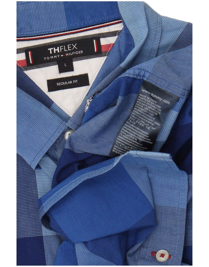 Tommy Hilfiger Chemise coupe classique pour homme en coton vichy bleu grand
