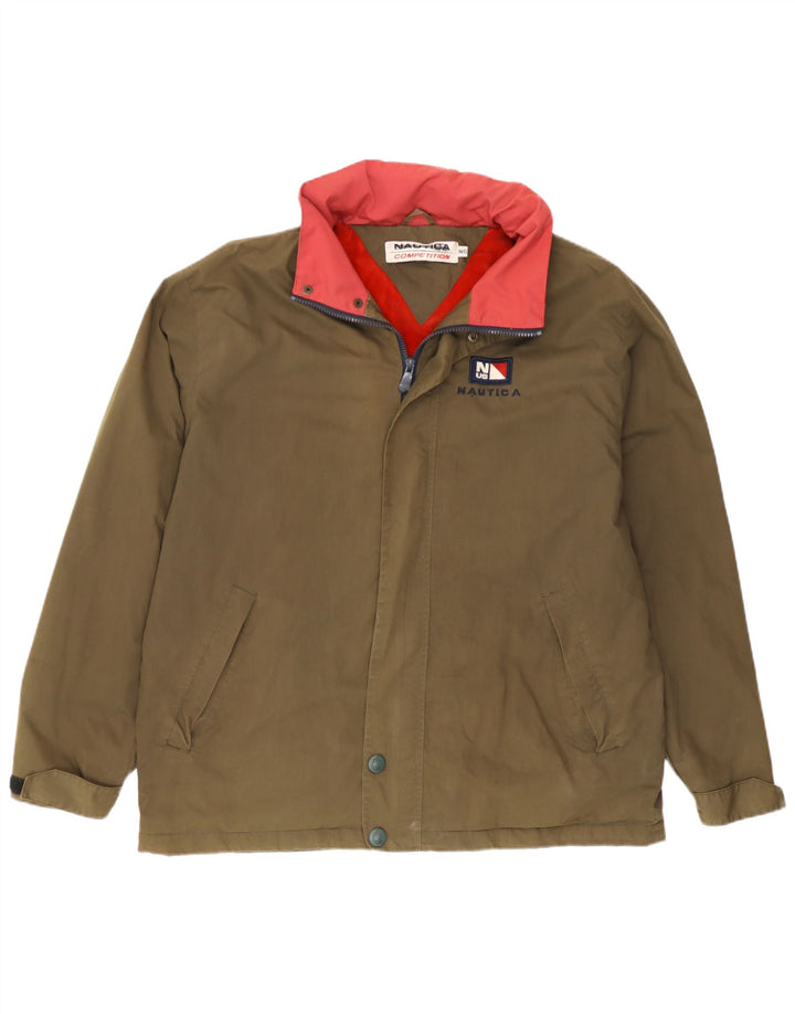 Nautica Veste de pluie à capuche graphique pour homme UK 38 Kaki moyen Polyester