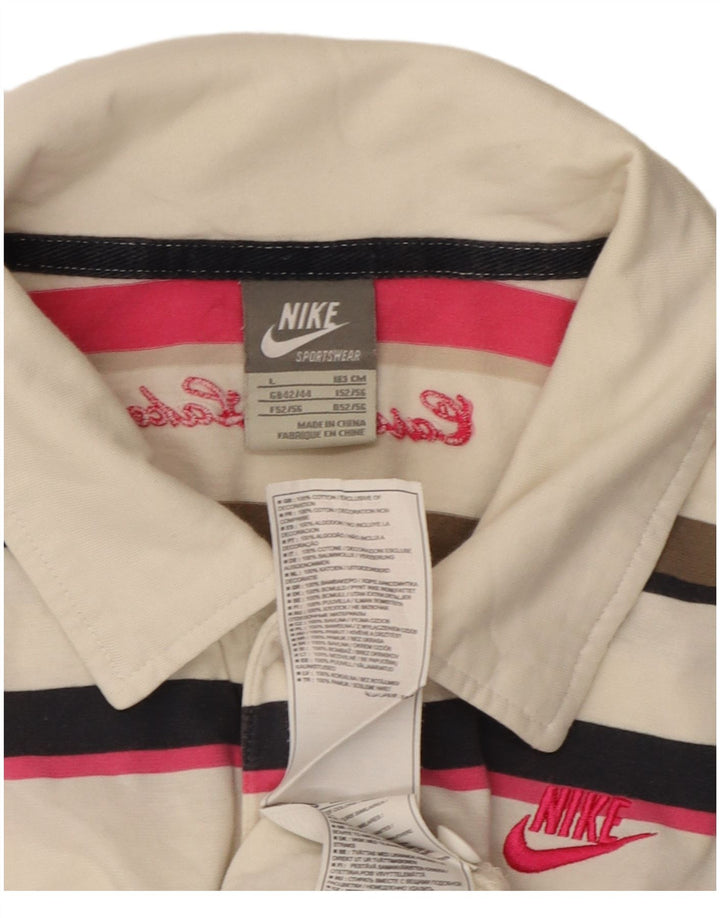 NIKE Polo Homme UK 42/44 Grand Coton Rayé Multicolore