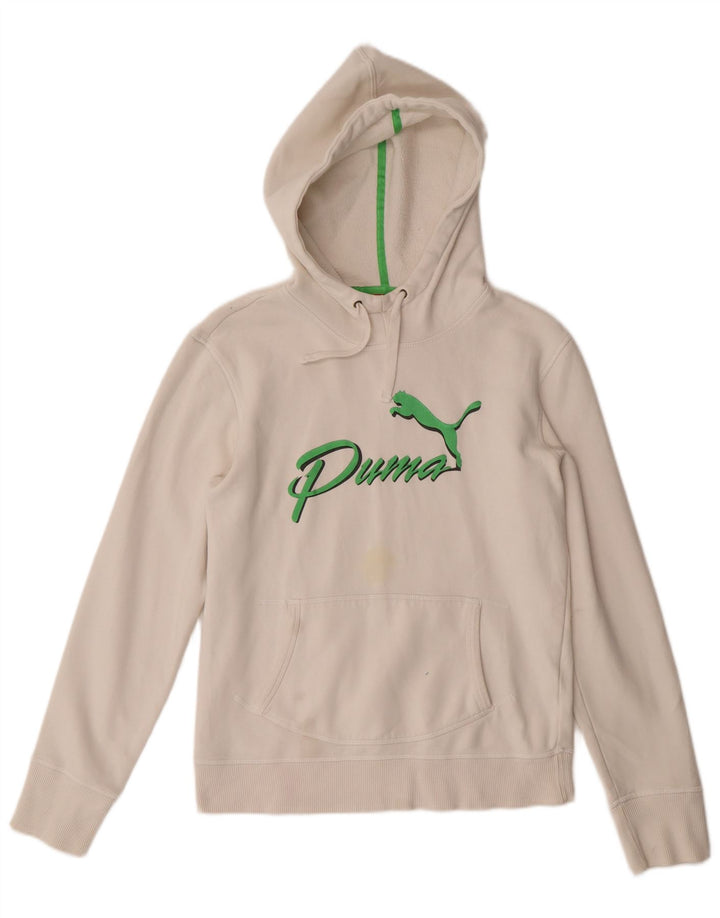 Puma Pull à capuche graphique pour femme UK 12 Blanc moyen