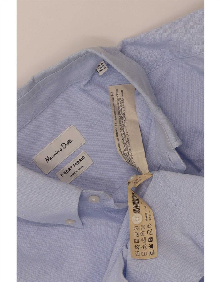 Massimo Dutti Chemise Homme XL Bleu Coton