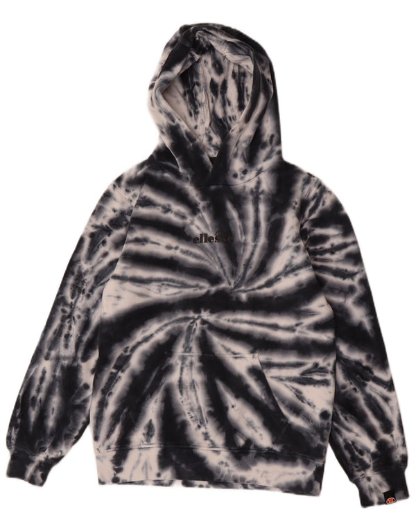 Ellesse Pull à capuche graphique pour garçon 10-11 ans Bleu marine en coton tie-dye