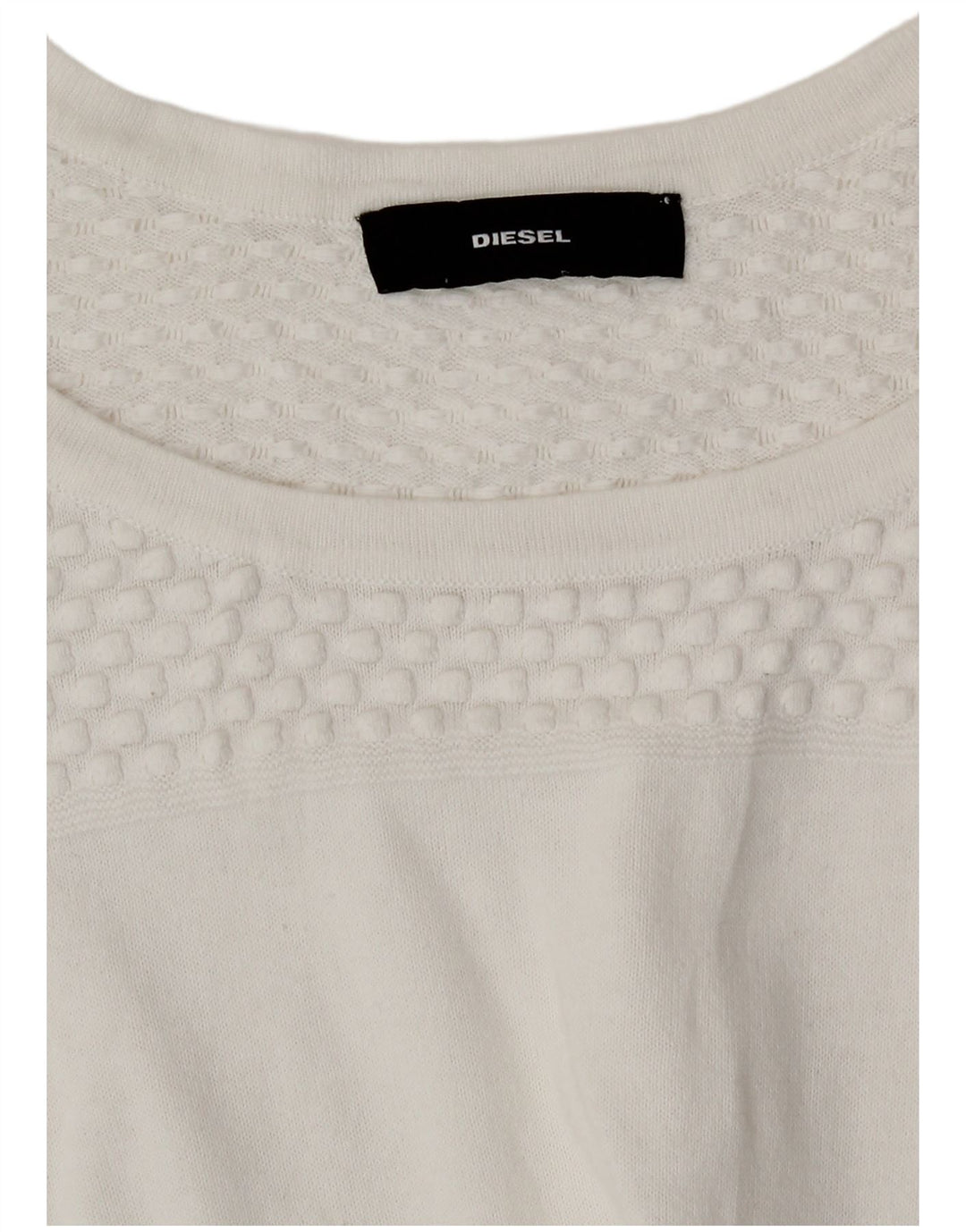 Diesel Haut à manches 3/4 pour femme UK 12 Medium Blanc