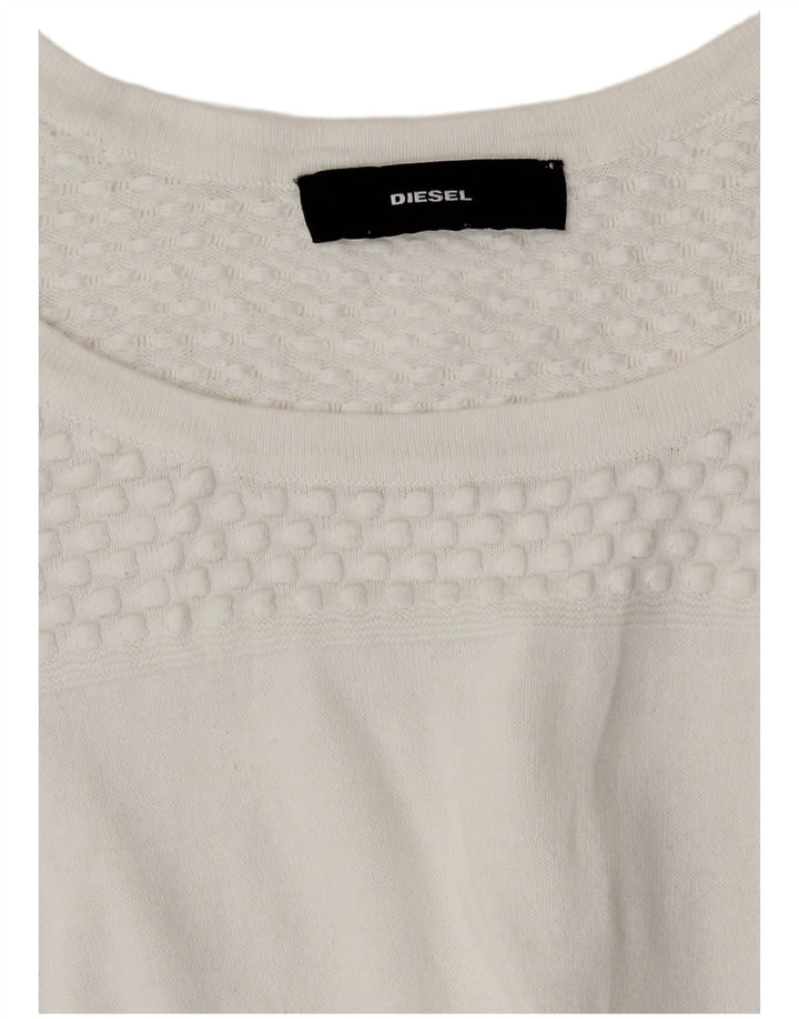 Diesel Haut à manches 3/4 pour femme UK 12 Medium Blanc