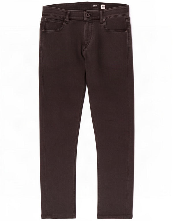 Volcom Mens Vorta Slim Straight Jeans W32 L28 Noir Coton